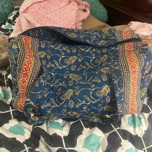 Blue and Red Patterned Women's Bag